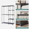 imageSONGMICS Portable Closet Freestanding Closet Organizer Clothes Rack with Shelves Hanging Rods Storage Organizer for Cloakroom Bedroom 488 x 169 x 717 Inches Black URYG026B02Grey