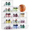 imageSONGMICS Shoe Boxes Clear Shoe Organizers Set of 12 Plastic Shoe Storage with Clear Door Easy Assembly up to US Size 13 Transparent Black ULSP032B12Transparent White