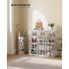 imageSONGMICS Shoe Boxes Clear Shoe Organizers Set of 12 Plastic Shoe Storage with Clear Door Easy Assembly up to US Size 13 Transparent Black ULSP032B12Transparent White