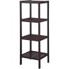 imageSONGMICS 5Tier Bamboo Bathroom Shelf Narrow Shelving Unit Multifunctional Storage Rack Corner Rack for Kitchen Living Room Bedroom Entryway Bathroom Brown UBCB55ZBrown