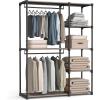 imageSONGMICS Portable Closet Freestanding Closet Organizer Clothes Rack with Shelves Hanging Rods Storage Organizer for Cloakroom Bedroom 488 x 169 x 717 Inches Black URYG026B02Brown