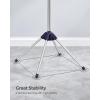imageSONGMICS Clothes Drying Rack 59Inch Folding Laundry Drying Rack with 3 Rotatable Arms for Hangers 4 Legs Stainless Steel for 27 Pieces of Clothes White and Silver ULLR510W01Blue  Silver