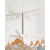 imageSONGMICS Clothes Drying Rack 59Inch Folding Laundry Drying Rack with 3 Rotatable Arms for Hangers 4 Legs Stainless Steel for 27 Pieces of Clothes White and Silver ULLR510W01White  Silver