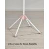 imageSONGMICS Clothes Drying Rack 59Inch Folding Laundry Drying Rack with 3 Rotatable Arms for Hangers 4 Legs Stainless Steel for 27 Pieces of Clothes White and Silver ULLR510W01Pink  White