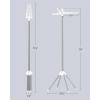 imageSONGMICS Clothes Drying Rack 59Inch Folding Laundry Drying Rack with 3 Rotatable Arms for Hangers 4 Legs Stainless Steel for 27 Pieces of Clothes White and Silver ULLR510W01White  Silver