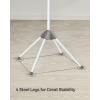 imageSONGMICS Clothes Drying Rack 59Inch Folding Laundry Drying Rack with 3 Rotatable Arms for Hangers 4 Legs Stainless Steel for 27 Pieces of Clothes White and Silver ULLR510W01Gray  White