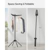 imageSONGMICS Clothes Drying Rack 59Inch Folding Laundry Drying Rack with 3 Rotatable Arms for Hangers 4 Legs Stainless Steel for 27 Pieces of Clothes White and Silver ULLR510W01Black