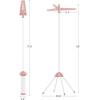 imageSONGMICS Clothes Drying Rack 59Inch Folding Laundry Drying Rack with 3 Rotatable Arms for Hangers 4 Legs Stainless Steel for 27 Pieces of Clothes White and Silver ULLR510W01Pink  White