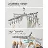 imageSONGMICS Clothes Drying Rack 59Inch Folding Laundry Drying Rack with 3 Rotatable Arms for Hangers 4 Legs Stainless Steel for 27 Pieces of Clothes White and Silver ULLR510W01Gray  White