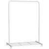 imageSONGMICS Clothes Rack with Wheels Clothing Rack for Hanging Clothes 254 mm Metal Garment Rack with Dense Mesh Storage Shelf 110 lb Load Capacity 2 Brakes Black UHSR25BKWhite