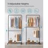 imageSONGMICS Clothes Rack with Wheels Clothing Rack for Hanging Clothes 254 mm Metal Garment Rack with Dense Mesh Storage Shelf 110 lb Load Capacity 2 Brakes Black UHSR25BKBlack