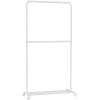 imageSONGMICS Clothes Rack with Wheels Clothing Rack for Hanging Clothes 254 mm Metal Garment Rack with Dense Mesh Storage Shelf 110 lb Load Capacity 2 Brakes Black UHSR25BKWhite