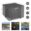 imageSONGMICS Fire Pit Cover 600D Oxford Fabric Square Fire Pit Table Protective Cover for Outdoor Patio Garden Waterproof and AntiFade 31 x 31 x 24 Inches UGPC79BK