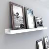 imageSONGMICS Floating Shelf Wall Shelf Ledge 39 x 433 Inches with Front Edge for Picture Frames Books Spice Jars Living Room Bathroom Kitchen Easy Assembly White ULWS46WT