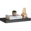 imageSONGMICS Floating Wall Shelf 157 Inches with Metal Bracket for Easy Installation Display Trinkets Picture Frames Potted Plants in The Living Room Entryway Bedroom Black ULWS014B01Black