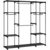 imageSONGMICS Portable Closet Freestanding Closet Organizer Clothes Rack with Shelves Hanging Rods Storage Organizer for Cloakroom Bedroom 807 x 171 x 654 Inches Black URYG035B01595L x 169W x 654H