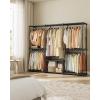 imageSONGMICS Portable Closet Freestanding Closet Organizer Clothes Rack with Shelves Hanging Rods Storage Organizer for Cloakroom Bedroom 807 x 171 x 654 Inches Black URYG035B01807L x 171W x 654H