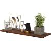 imageSONGMICS Set of 2 Wall Shelves Floating Shelf Decorative Shelves Retro Style for Living Room Kitchen Study Hallway Max Capacity 22 lb for Each 236 x 79 x 27 Inches Brown and Black ULWS04NB