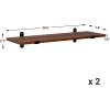 imageSONGMICS Set of 2 Wall Shelves Floating Shelf Decorative Shelves Retro Style for Living Room Kitchen Study Hallway Max Capacity 22 lb for Each 236 x 79 x 27 Inches Brown and Black ULWS04NB