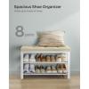 imageSONGMICS Shoe Bench Storage Bench Entryway Bench with Cushion Shoe Shelf with Seat SpaceSaving Modern Style for Living Room Bedroom Hallway Dark Gray and Ink Black ULBS57GYZCream White  Cloud White