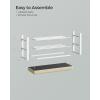 imageSONGMICS Shoe Bench Storage Bench Entryway Bench with Cushion Shoe Shelf with Seat SpaceSaving Modern Style for Living Room Bedroom Hallway Dark Gray and Ink Black ULBS57GYZCream White  Cloud White