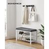 imageSONGMICS Shoe Bench Storage Bench Entryway Bench with Cushion Shoe Shelf with Seat SpaceSaving Modern Style for Living Room Bedroom Hallway Dark Gray and Ink Black ULBS57GYZDark Gray  Cloud White