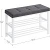imageSONGMICS Shoe Bench Storage Bench Entryway Bench with Cushion Shoe Shelf with Seat SpaceSaving Modern Style for Living Room Bedroom Hallway Dark Gray and Ink Black ULBS57GYZDark Gray  Cloud White