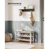 imageSONGMICS Shoe Bench Storage Bench Entryway Bench with Cushion Shoe Shelf with Seat SpaceSaving Modern Style for Living Room Bedroom Hallway Dark Gray and Ink Black ULBS57GYZCream White  Cloud White