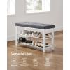 imageSONGMICS Shoe Bench Storage Bench Entryway Bench with Cushion Shoe Shelf with Seat SpaceSaving Modern Style for Living Room Bedroom Hallway Dark Gray and Ink Black ULBS57GYZDark Gray  Cloud White