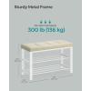 imageSONGMICS Shoe Bench Storage Bench Entryway Bench with Cushion Shoe Shelf with Seat SpaceSaving Modern Style for Living Room Bedroom Hallway Dark Gray and Ink Black ULBS57GYZCream White  Cloud White