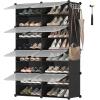 imageSONGMICS Shoe Rack Organizer 10Tier Shoe Storage Cabinet for Closet and Entryway Holds 40 Pairs of Shoes Adjustable White ULPC035W01Black