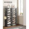 imageSONGMICS Shoe Rack Organizer 10Tier Shoe Storage Cabinet for Closet and Entryway Holds 40 Pairs of Shoes Adjustable White ULPC035W01Black