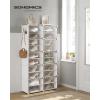 imageSONGMICS Shoe Rack Organizer 10Tier Shoe Storage Cabinet for Closet and Entryway Holds 40 Pairs of Shoes Adjustable White ULPC035W01White