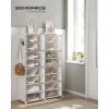 imageSONGMICS Shoe Rack Organizer 10Tier Shoe Storage Cabinet for Closet and Entryway Holds 40 Pairs of Shoes Adjustable White ULPC035W01White
