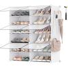 imageSONGMICS Shoe Rack Organizer 10Tier Shoe Storage Cabinet for Closet and Entryway Holds 40 Pairs of Shoes Adjustable White ULPC035W01White