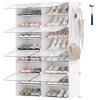 imageSONGMICS Shoe Rack Organizer 10Tier Shoe Storage Cabinet for Closet and Entryway Holds 40 Pairs of Shoes Adjustable White ULPC035W01White
