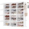imageSONGMICS Shoe Rack Organizer 10Tier Shoe Storage Cabinet for Closet and Entryway Holds 40 Pairs of Shoes Adjustable White ULPC035W01White