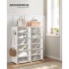 imageSONGMICS Shoe Rack Organizer 10Tier Shoe Storage Cabinet for Closet and Entryway Holds 40 Pairs of Shoes Adjustable White ULPC035W01White