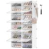 imageSONGMICS Shoe Rack Organizer 10Tier Shoe Storage Cabinet for Closet and Entryway Holds 40 Pairs of Shoes Adjustable White ULPC035W01White