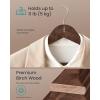 imageSONGMICS Wooden Hangers Pack of 30 Coat Hangers Pants Bar 360 Swivel Hooks Solid Birch Wood Space Saving for Jackets Shirts Coats Natural Beige UCRW030K01Walnut Brown