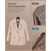 imageSONGMICS Wooden Hangers Pack of 30 Coat Hangers Pants Bar 360 Swivel Hooks Solid Birch Wood Space Saving for Jackets Shirts Coats Natural Beige UCRW030K01Walnut Brown