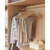 imageSONGMICS Wooden Hangers Pack of 30 Coat Hangers Pants Bar 360 Swivel Hooks Solid Birch Wood Space Saving for Jackets Shirts Coats Natural Beige UCRW030K01Natural Beige