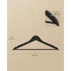 imageSONGMICS Wooden Hangers Pack of 30 Coat Hangers Pants Bar 360 Swivel Hooks Solid Birch Wood Space Saving for Jackets Shirts Coats Natural Beige UCRW030K01Ink Black