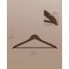 imageSONGMICS Wooden Hangers Pack of 30 Coat Hangers Pants Bar 360 Swivel Hooks Solid Birch Wood Space Saving for Jackets Shirts Coats Natural Beige UCRW030K01Walnut Brown
