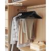 imageSONGMICS Wooden Hangers Pack of 30 Coat Hangers Pants Bar 360 Swivel Hooks Solid Birch Wood Space Saving for Jackets Shirts Coats Natural Beige UCRW030K01Ink Black