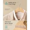 imageSONGMICS Wooden Hangers Pack of 30 Coat Hangers Pants Bar 360 Swivel Hooks Solid Birch Wood Space Saving for Jackets Shirts Coats Natural Beige UCRW030K01Natural Beige