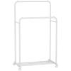 imageSONGMICS Clothes Rack with Wheels Clothing Rack for Hanging Clothes 254 mm Metal Garment Rack with Dense Mesh Storage Shelf 110 lb Load Capacity 2 Brakes Black UHSR25BKWhite