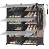 imageSONGMICS Shoe Rack Organizer 10Tier Shoe Storage Cabinet for Closet and Entryway Holds 40 Pairs of Shoes Adjustable White ULPC035W01Black