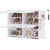 imageSONGMICS Shoe Rack Organizer 10Tier Shoe Storage Cabinet for Closet and Entryway Holds 40 Pairs of Shoes Adjustable White ULPC035W01White