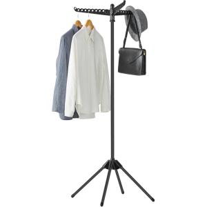 imageSONGMICS Clothes Drying Rack 59Inch Folding Laundry Drying Rack with 3 Rotatable Arms for Hangers 4 Legs Stainless Steel for 27 Pieces of Clothes White and Silver ULLR510W01Black